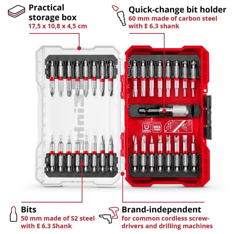 Einhell 33 Pieces M-CASE Drill Bit Set - Image 2