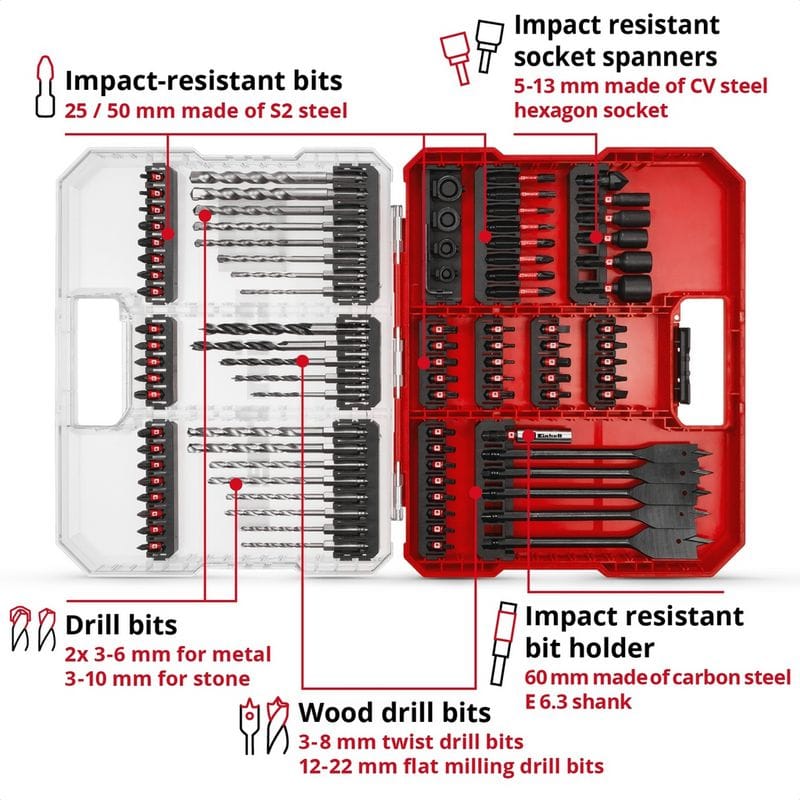 Einhell 95 Pieces Drill Bit Set - Image 2