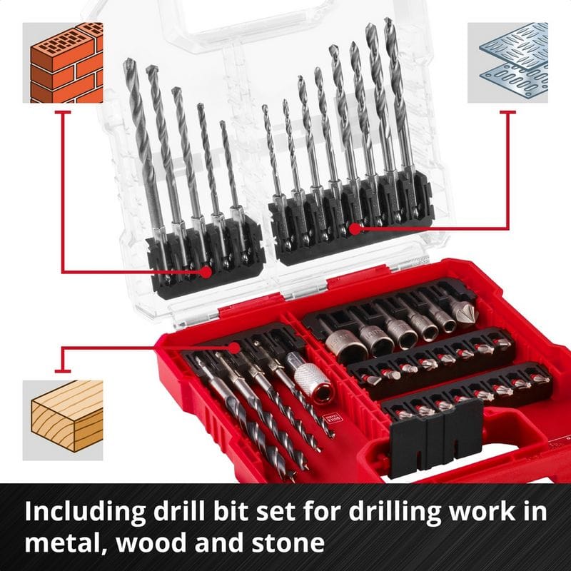 Einhell 40-Piece L-CASE Drill & Bit Set - Image 4