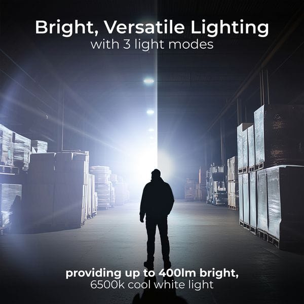 Luceco 400 Lumen Rechargeable LED Torch | Powerful Handheld Flashlight - Image 4