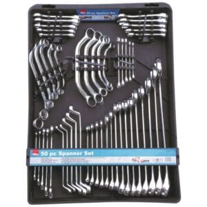 Hilka 50-Piece Spanner Set | Combination Wrench Set for Mechanics
